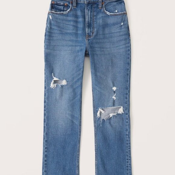 NWT Abercrombie & Fitch Curve Love Ankle Straight Ultra Rise Jeans, 37W,… - Picture 2 of 6